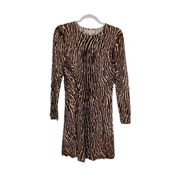 MICHAEL Michael Kors Leopard Print Long Sleeve Dress | Size S - Picture 1 of 4